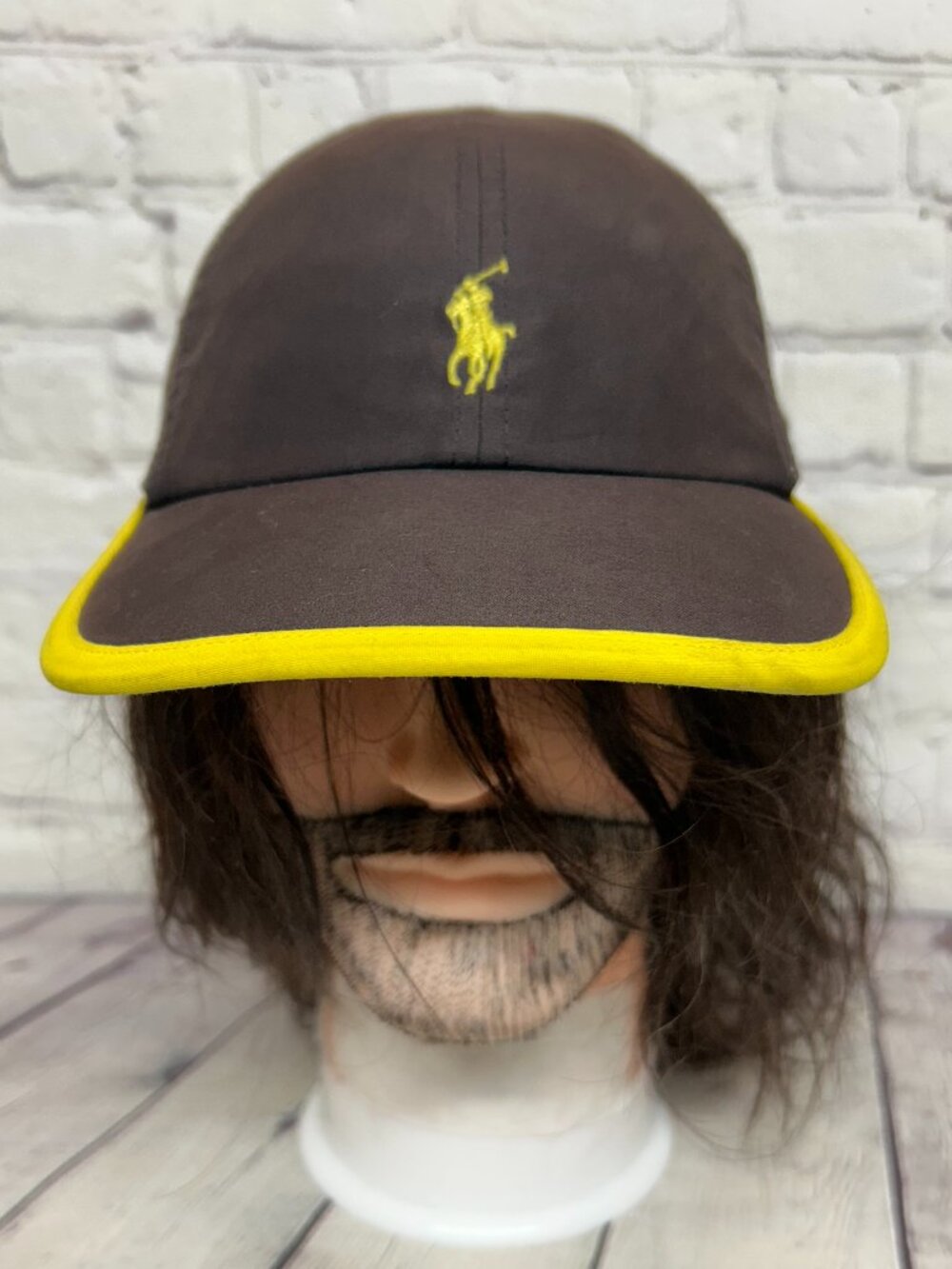Polo Ralph Lauren Running Hat Cap Strap Back Dark Brown Breathable Activewear